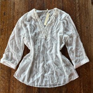 Grand and Greene Sheer Lace Blouse